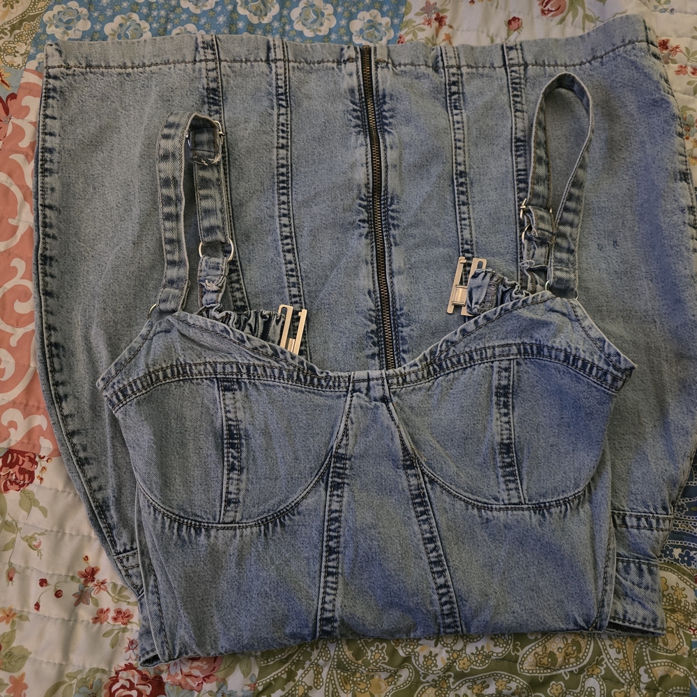 PrettyLittleThing Light Blue Denim Dress